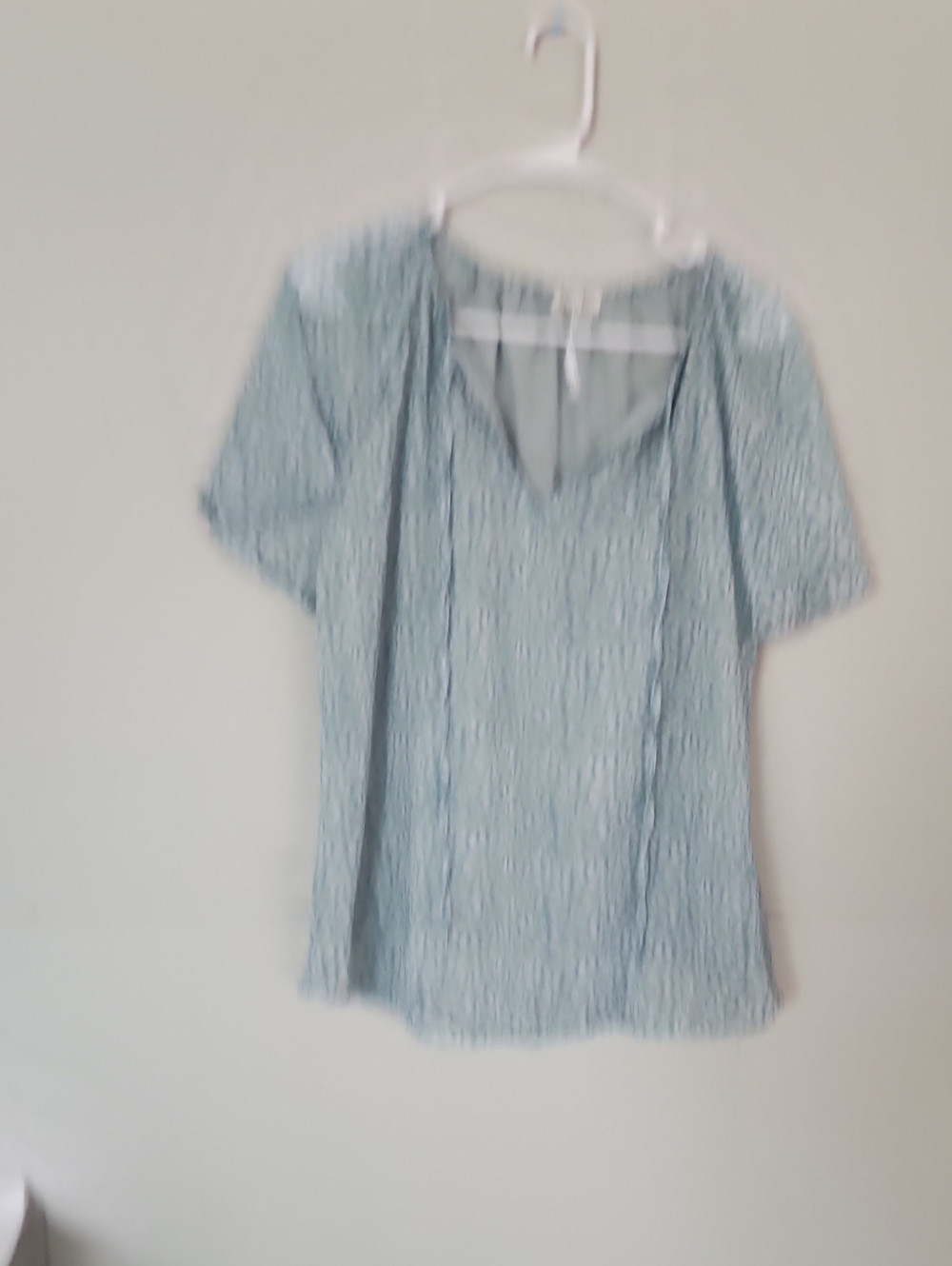 Naya Light Blue Short-Sleeve V-Neck Blouse